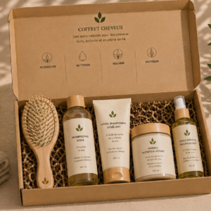 Coffret vitalité cheveux naturel Cosm'éthique avec shampoing, après-shampoing et masque