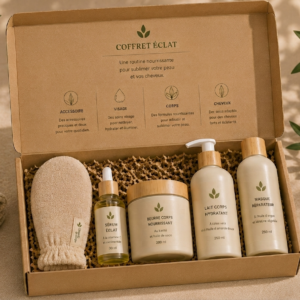 Coffret douceur corps naturel Cosm'éthique avec gel douche, lait et huile