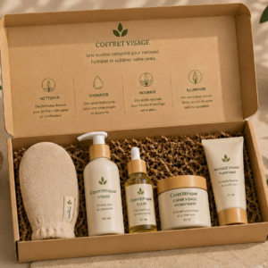 Coffret éclat visage naturel Cosm'éthique avec nettoyant, sérum et crème